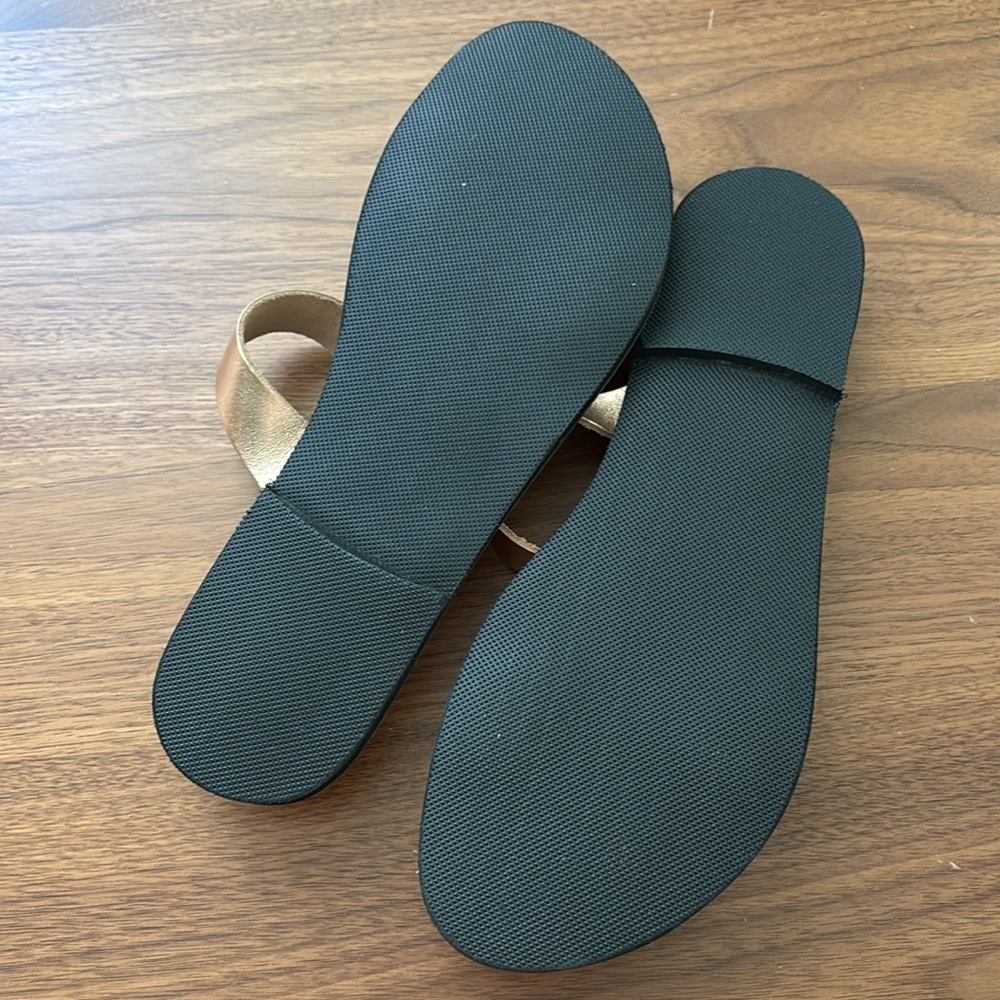 EMMANUELA ROSE GOLD LEATHER SLIDE SANDALS - Picture 7 of 12